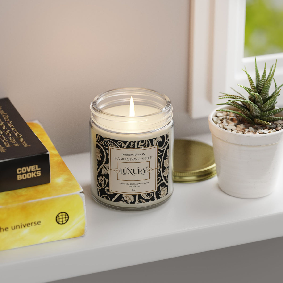 Luxury Manifestation Candle, Blackberry & Vanilla Scented Candles, Coconut Apricot Wax (4oz, 9oz)