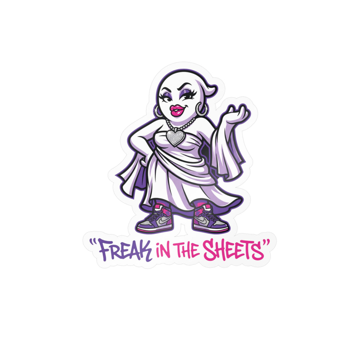 Freak In The Sheets Ghost Halloween Decal Sticker- Keep'n It Real
