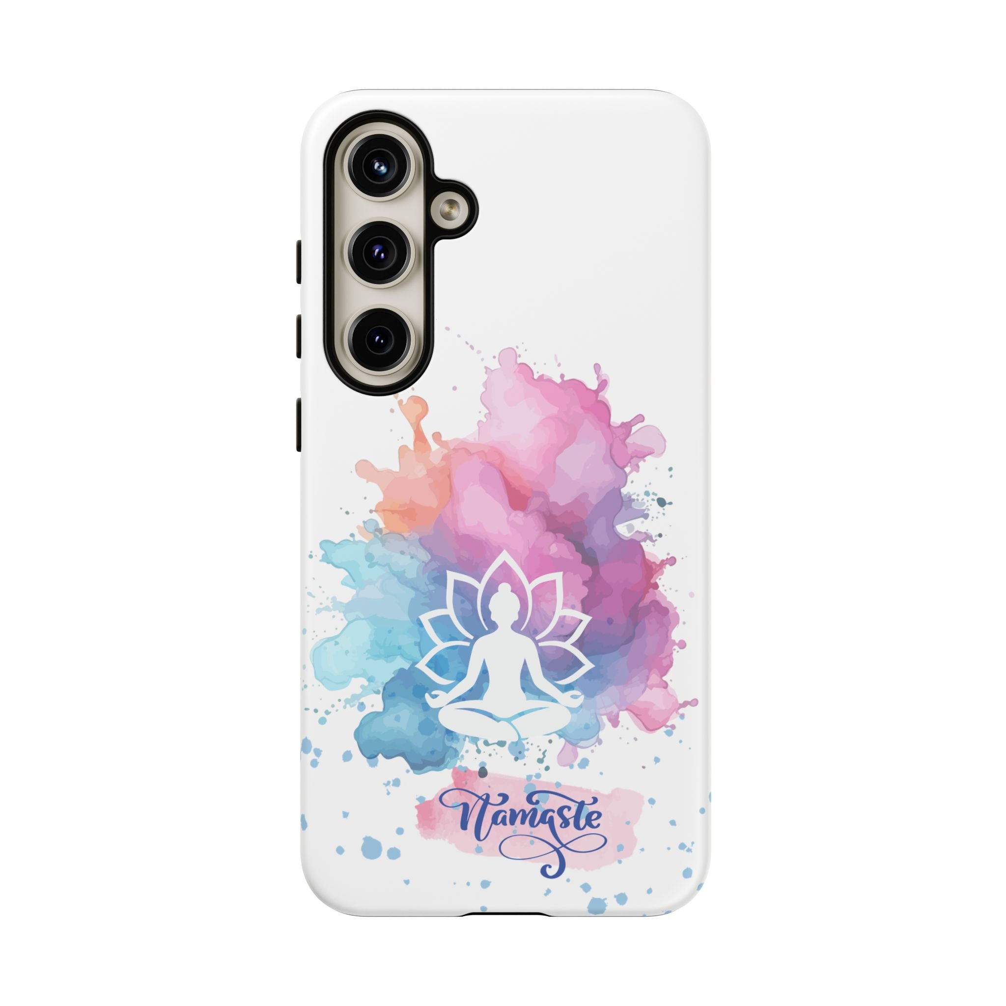 Yoga Namaste Phone Case - Watercolor Lotus Tough Case