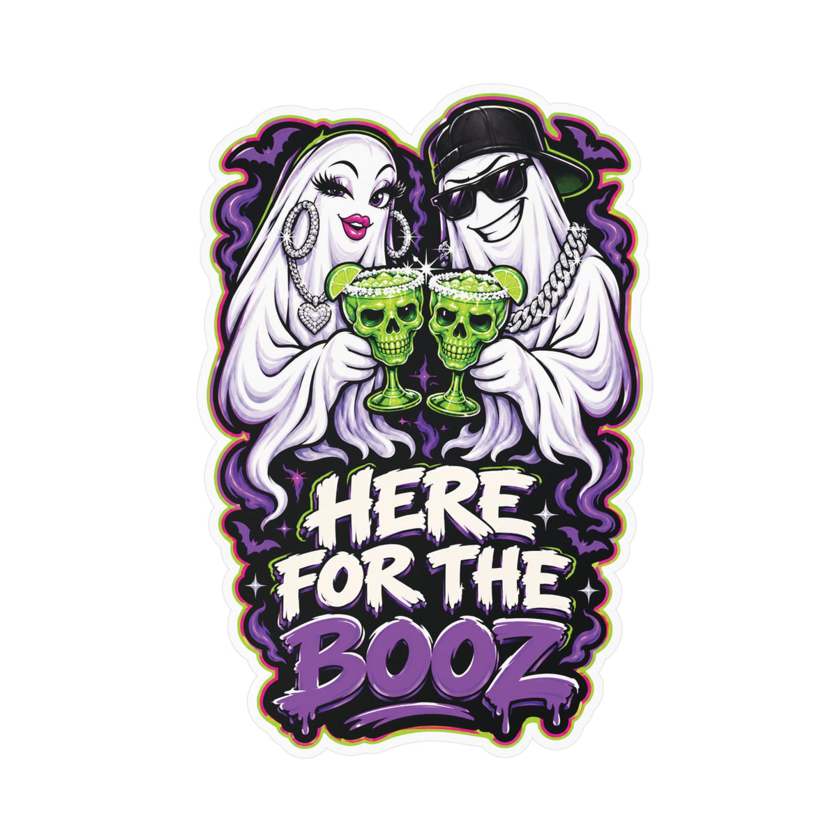 Here for the Booz Ghost 2 Halloween Decal Sticker- Keep'n It Real