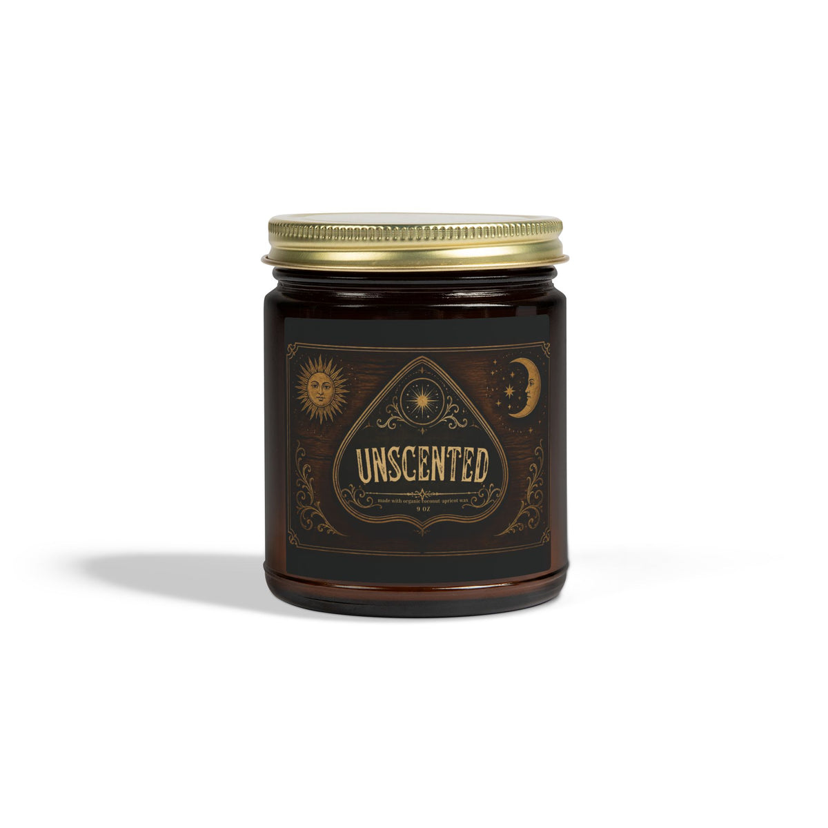 Unscented Coconut-Apricot Wax Candle — Ouija-Inspired Halloween Vibe (4oz & 9oz)