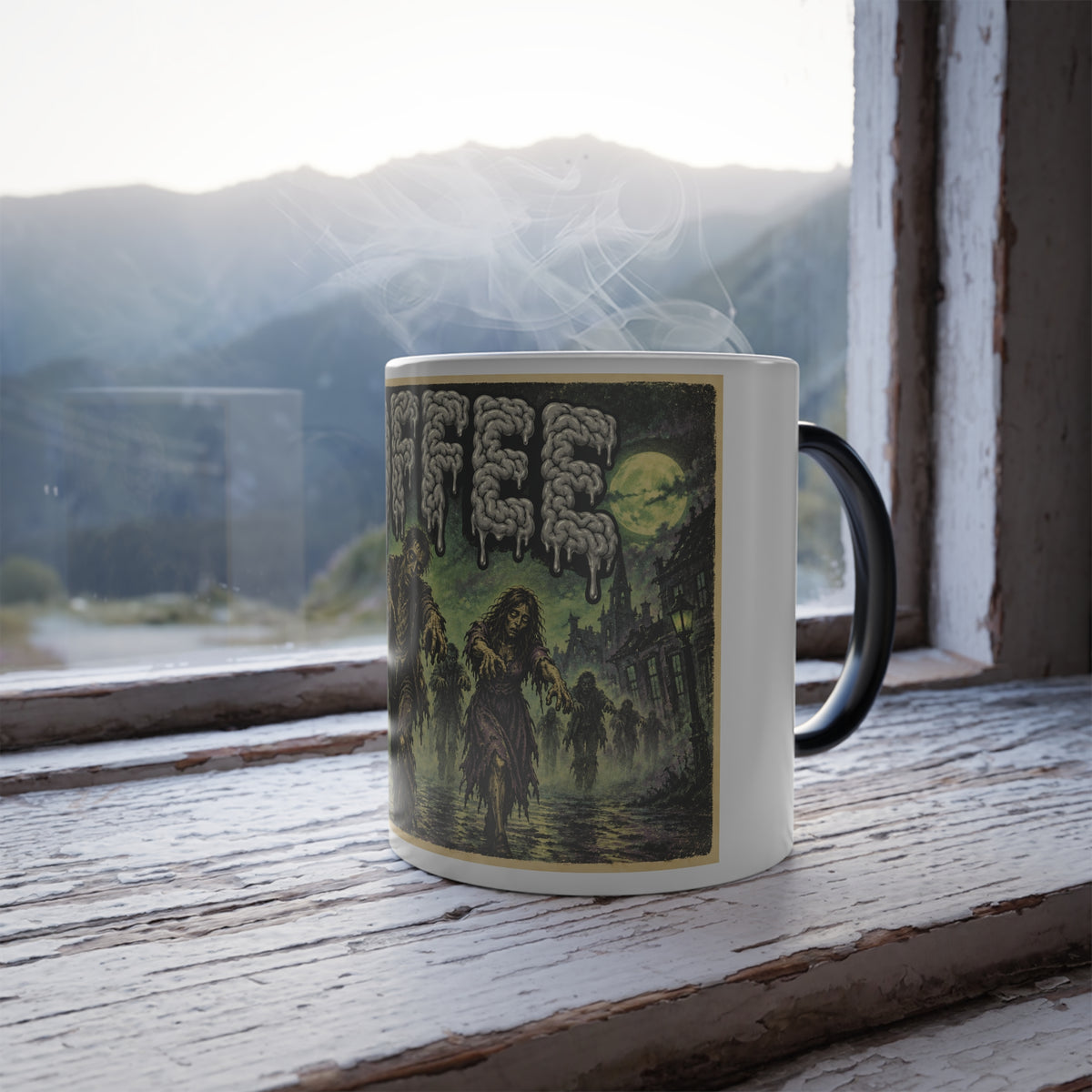 COFFEE Zombie Scene Color-Changing Mug Halloween  — 11oz Keep'n it Real