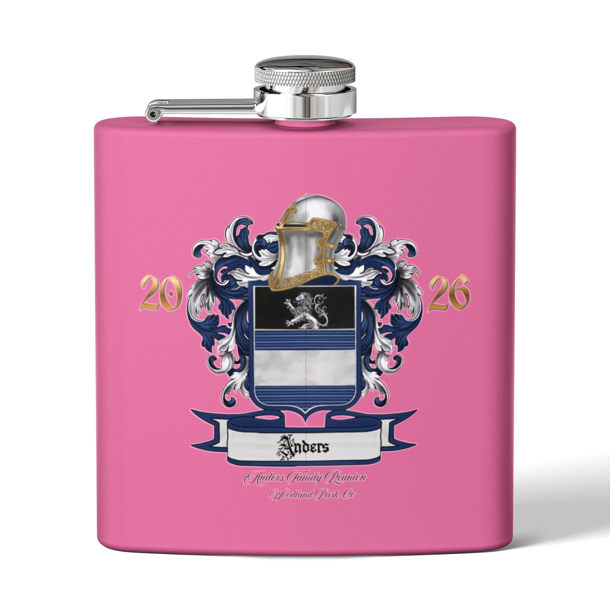 Anders Family Crest Stainless Steel Flask 6oz