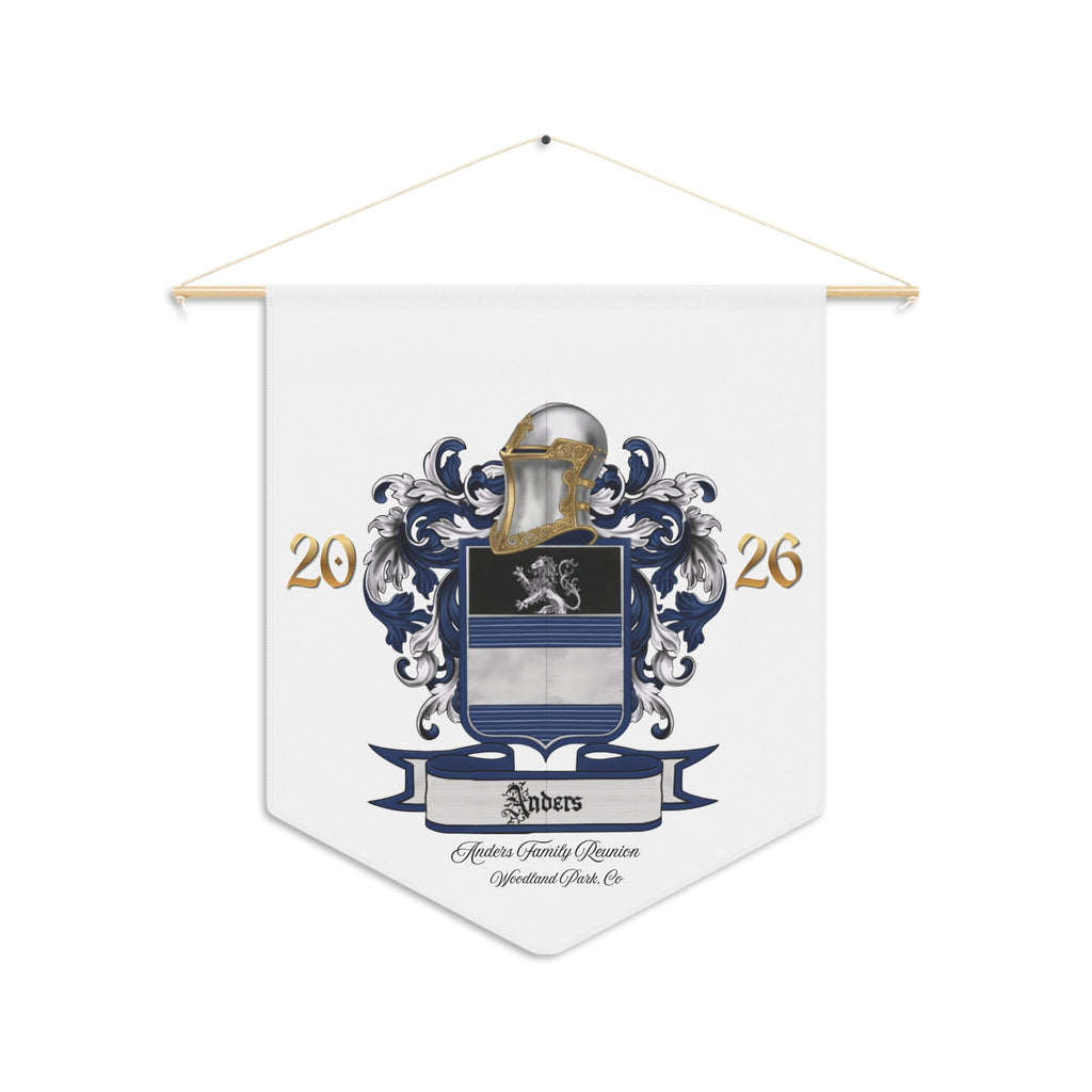 Anders Family Crest Pennant Banner —  2026 Heraldic Wall Flag