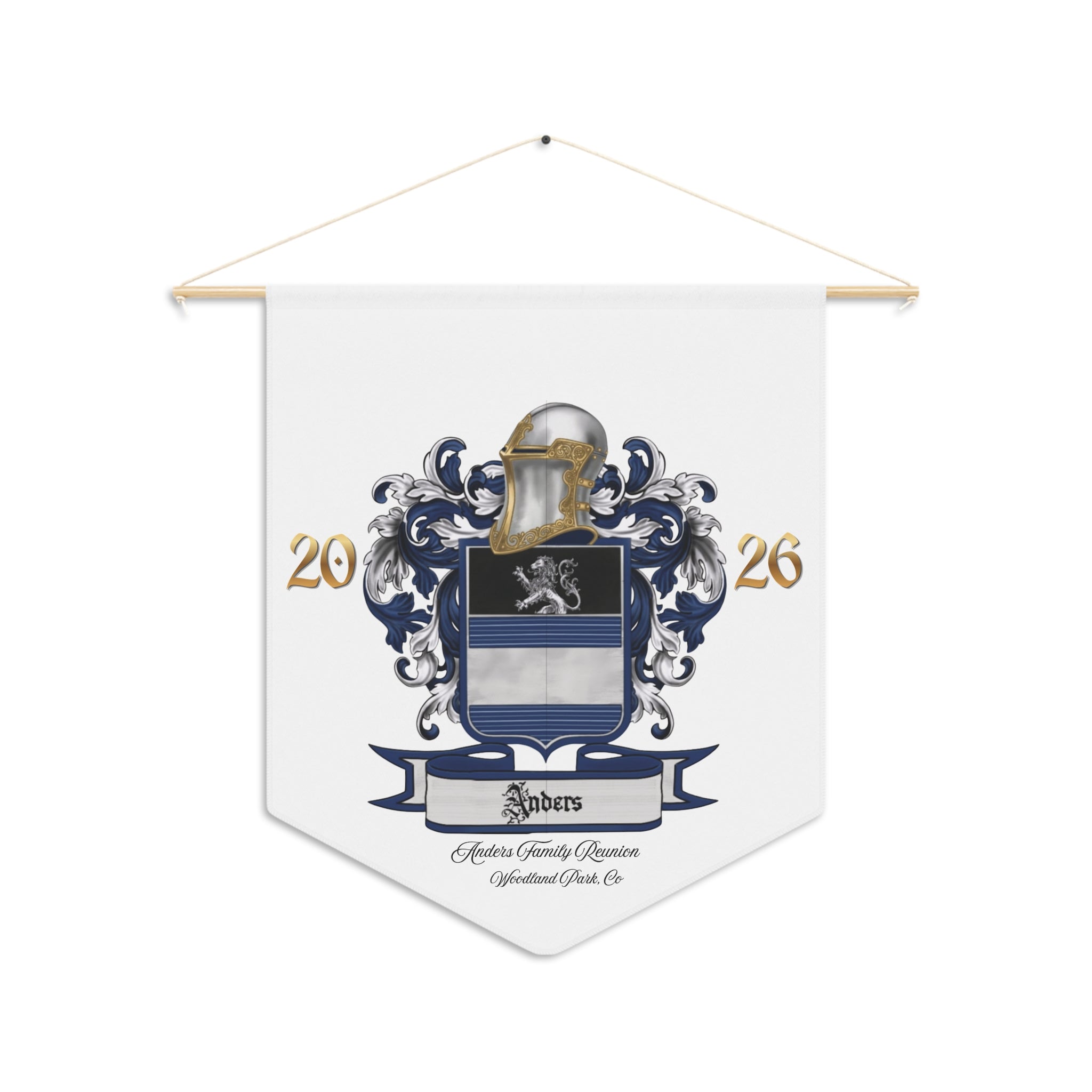 Anders Family Crest Pennant Banner —  2026 Heraldic Wall Flag