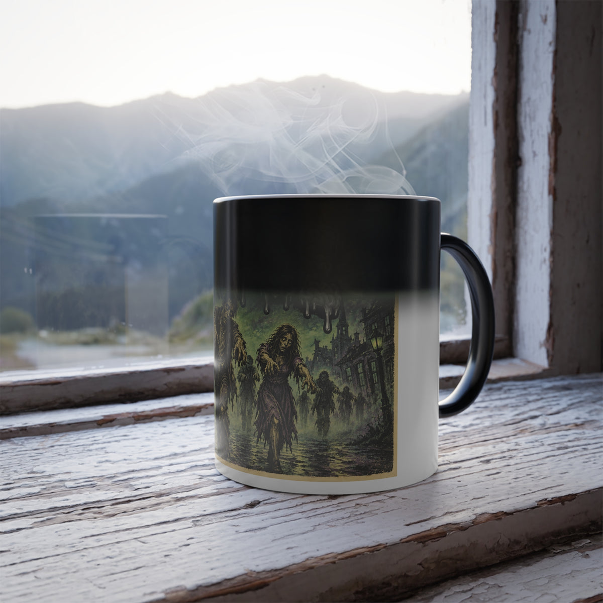 COFFEE Zombie Scene Color-Changing Mug Halloween  — 11oz Keep'n it Real