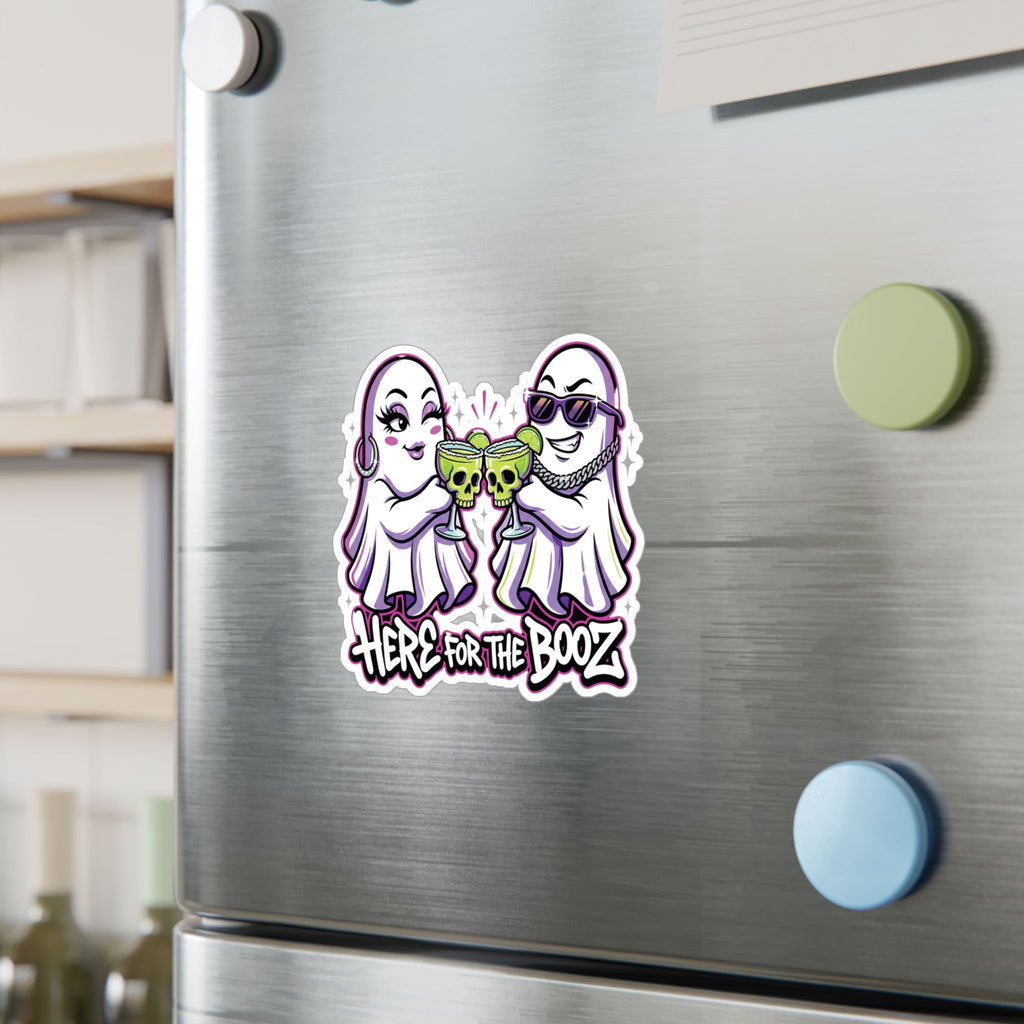 Here for the Booz Ghost Halloween Decal Sticker- Keep'n It Real