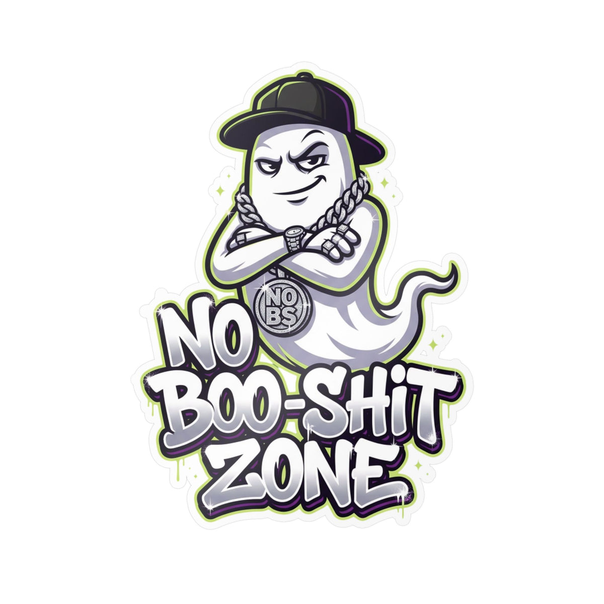 No Boo-Shit Zone Ghost Halloween Decal Sticker- Keep'n It Real