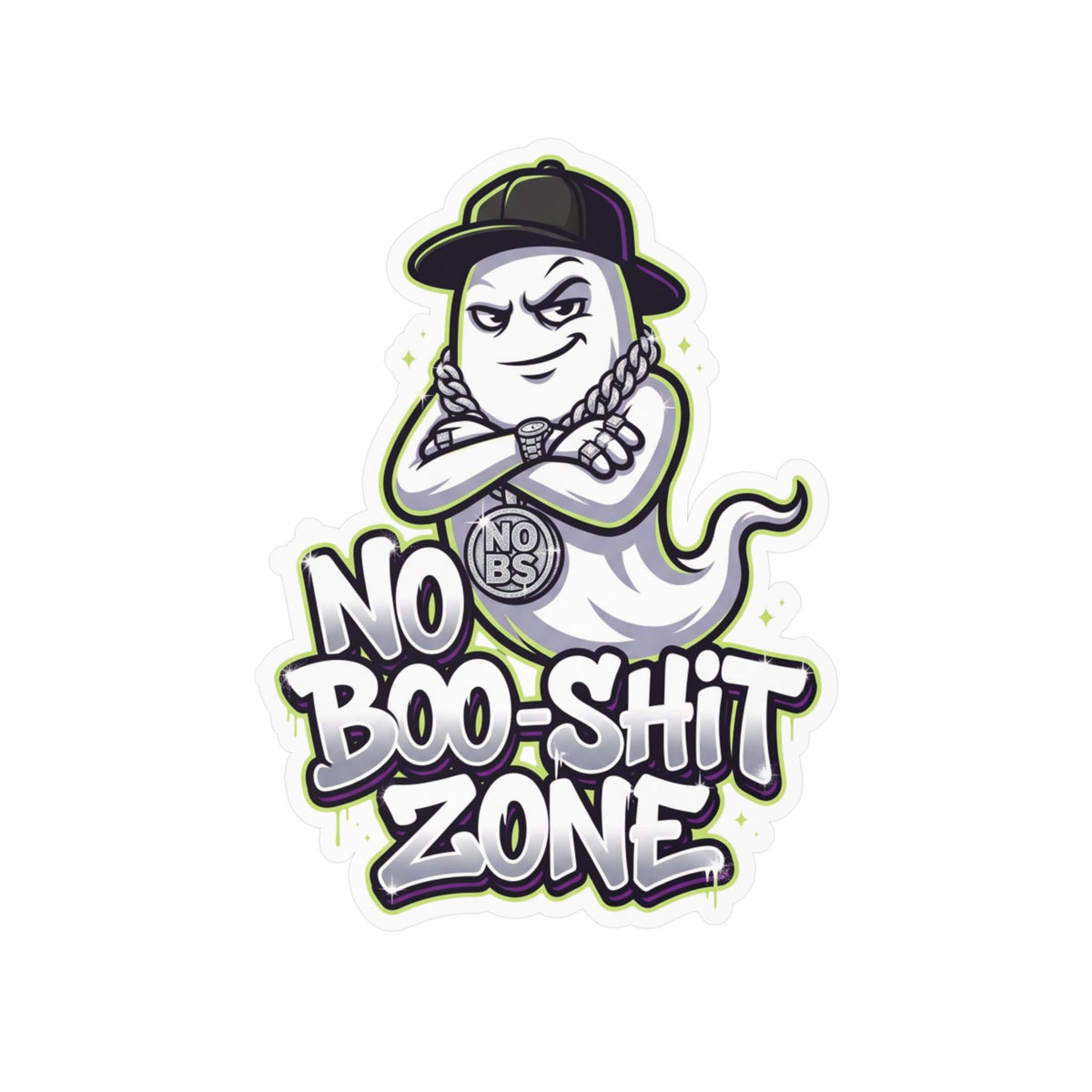 No Boo-Shit Zone Ghost Halloween Decal Sticker- Keep'n It Real