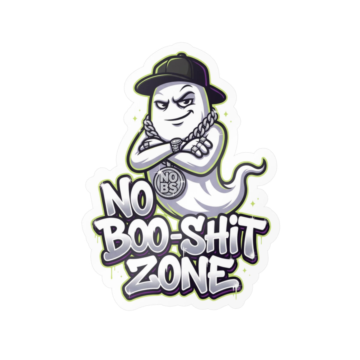 No Boo-Shit Zone Ghost Halloween Decal Sticker- Keep'n It Real