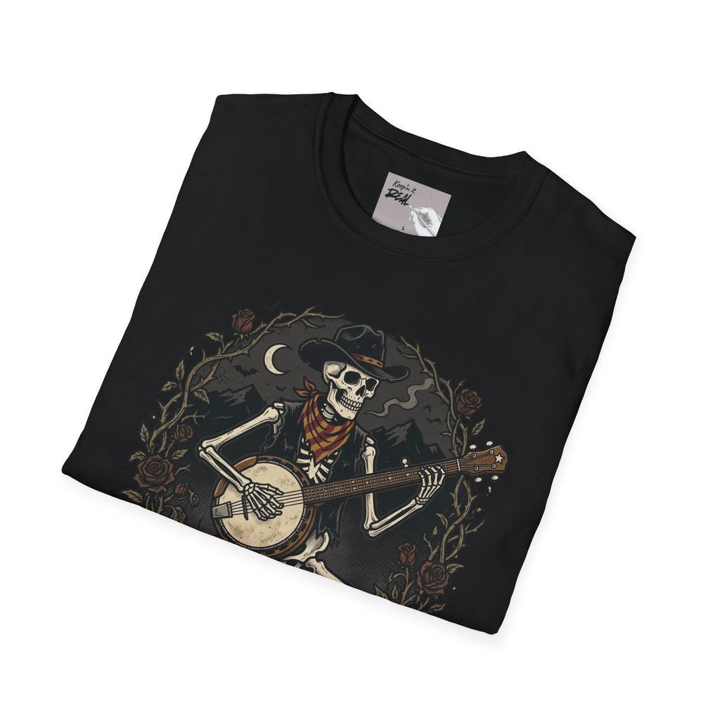 Last Breath on the Banjo Skeleton Halloween Tee | Keep’n It Real