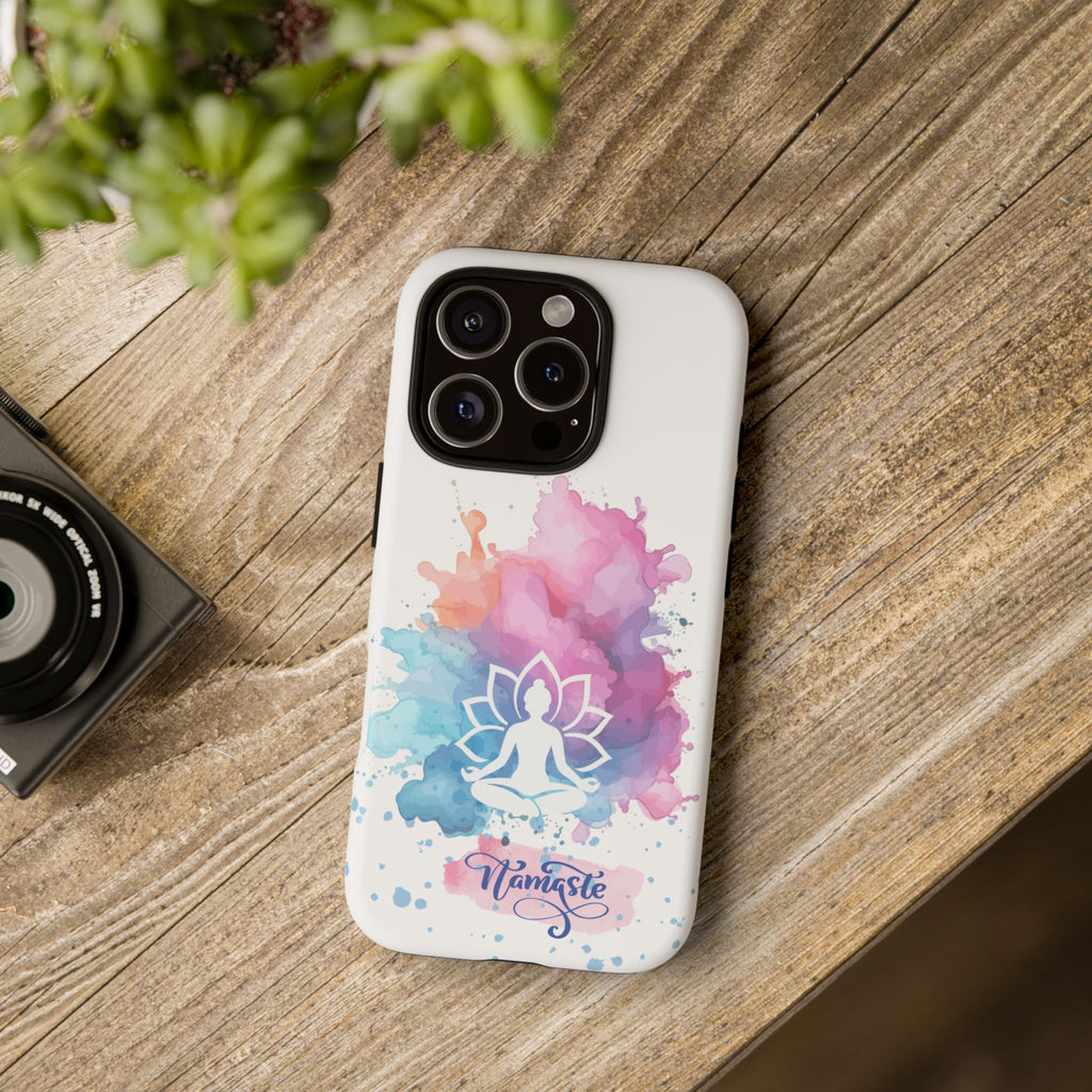 Yoga Namaste Phone Case - Watercolor Lotus Tough Case