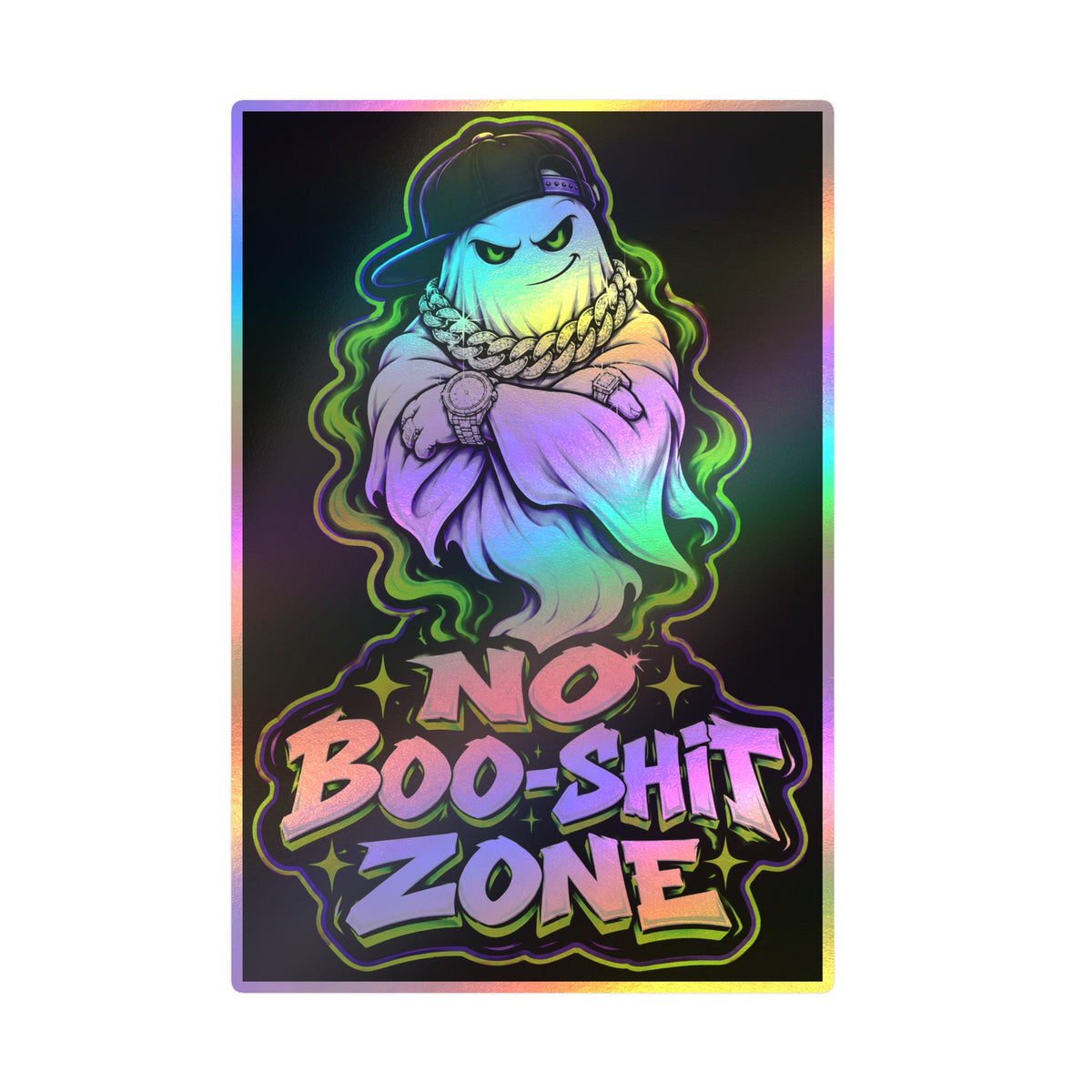 No Boo-Shit Zone Ghost 2 Halloween Decal Sticker- Keep'n It Real