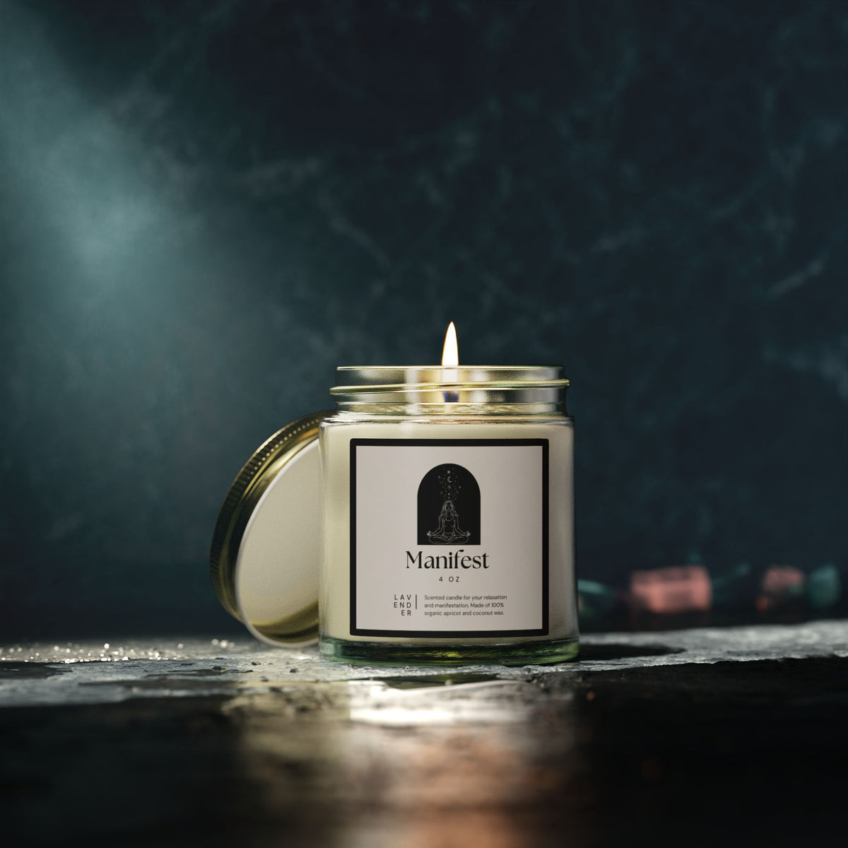 "Manifest " Lavender Scented Candles, Coconut Apricot Wax (4oz, 9oz)