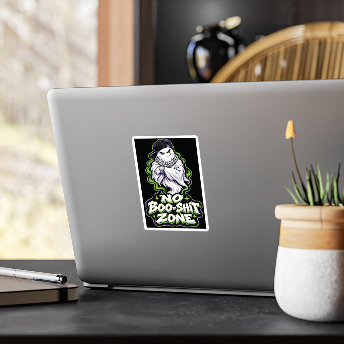 No Boo-Shit Zone Ghost 2 Halloween Decal Sticker- Keep'n It Real