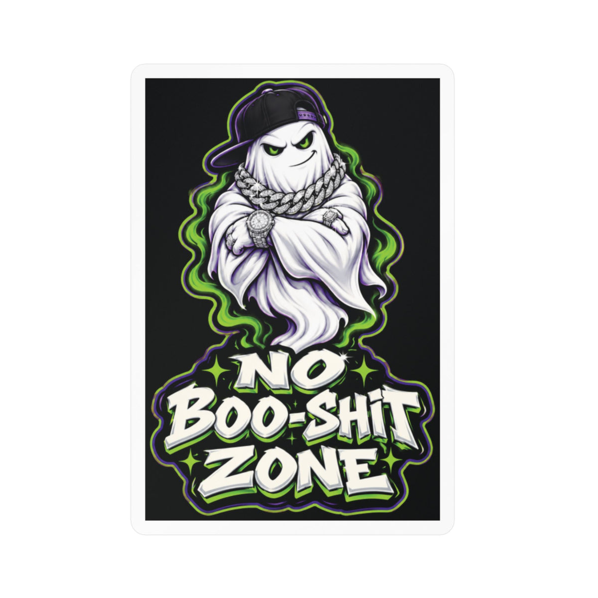 No Boo-Shit Zone Ghost 2 Halloween Decal Sticker- Keep'n It Real