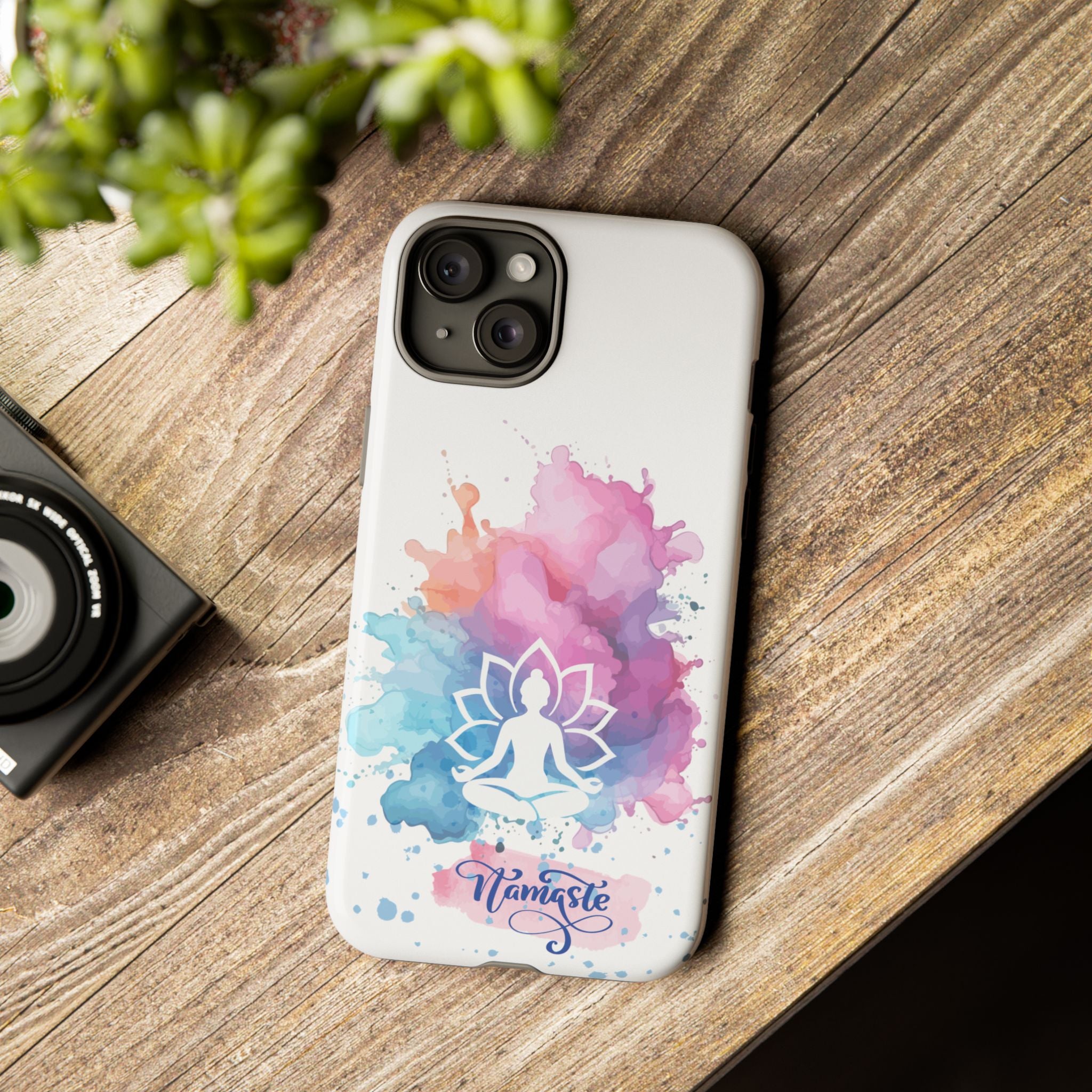 Yoga Namaste Phone Case - Watercolor Lotus Tough Case