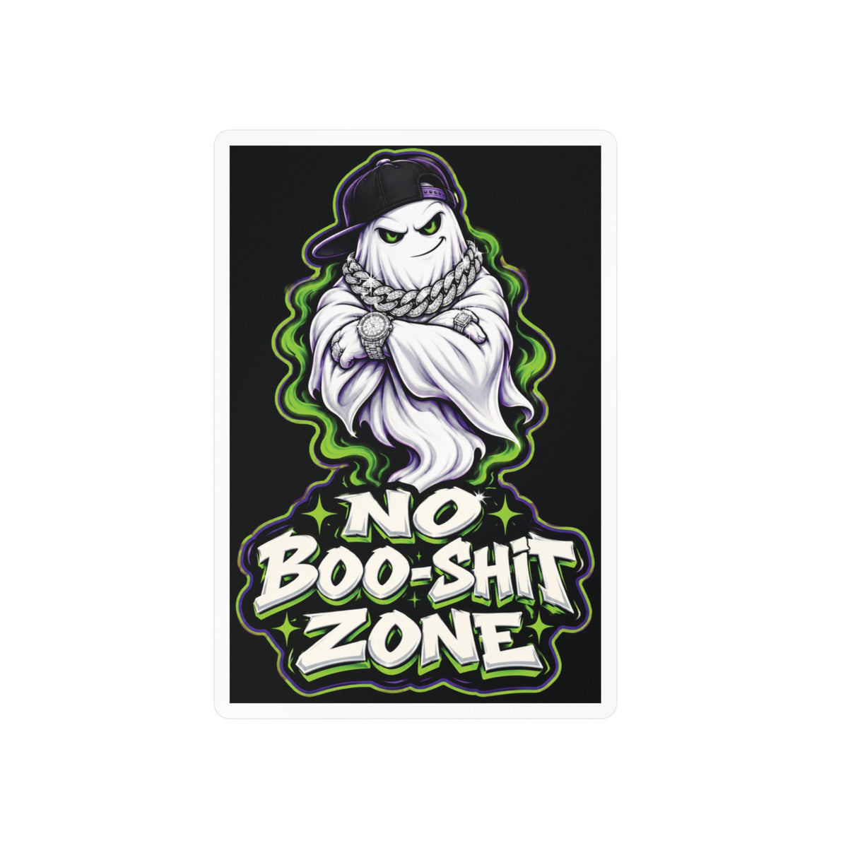 No Boo-Shit Zone Ghost 2 Halloween Decal Sticker- Keep'n It Real