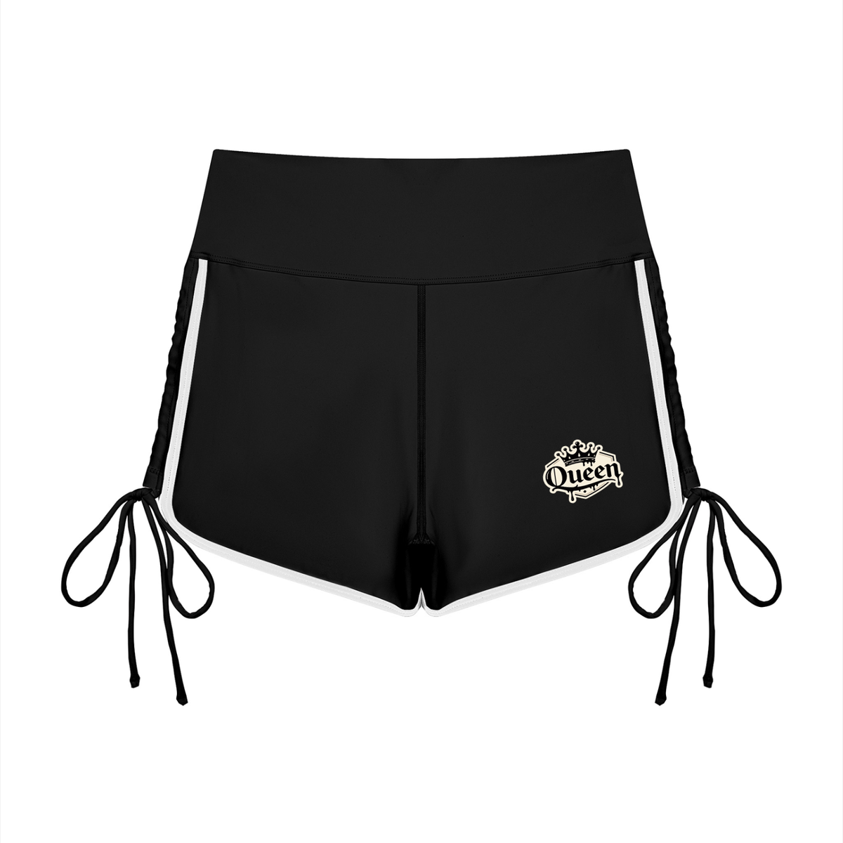 Queen with Crown Drip Women’s Color Block High Waisted Yoga Shorts