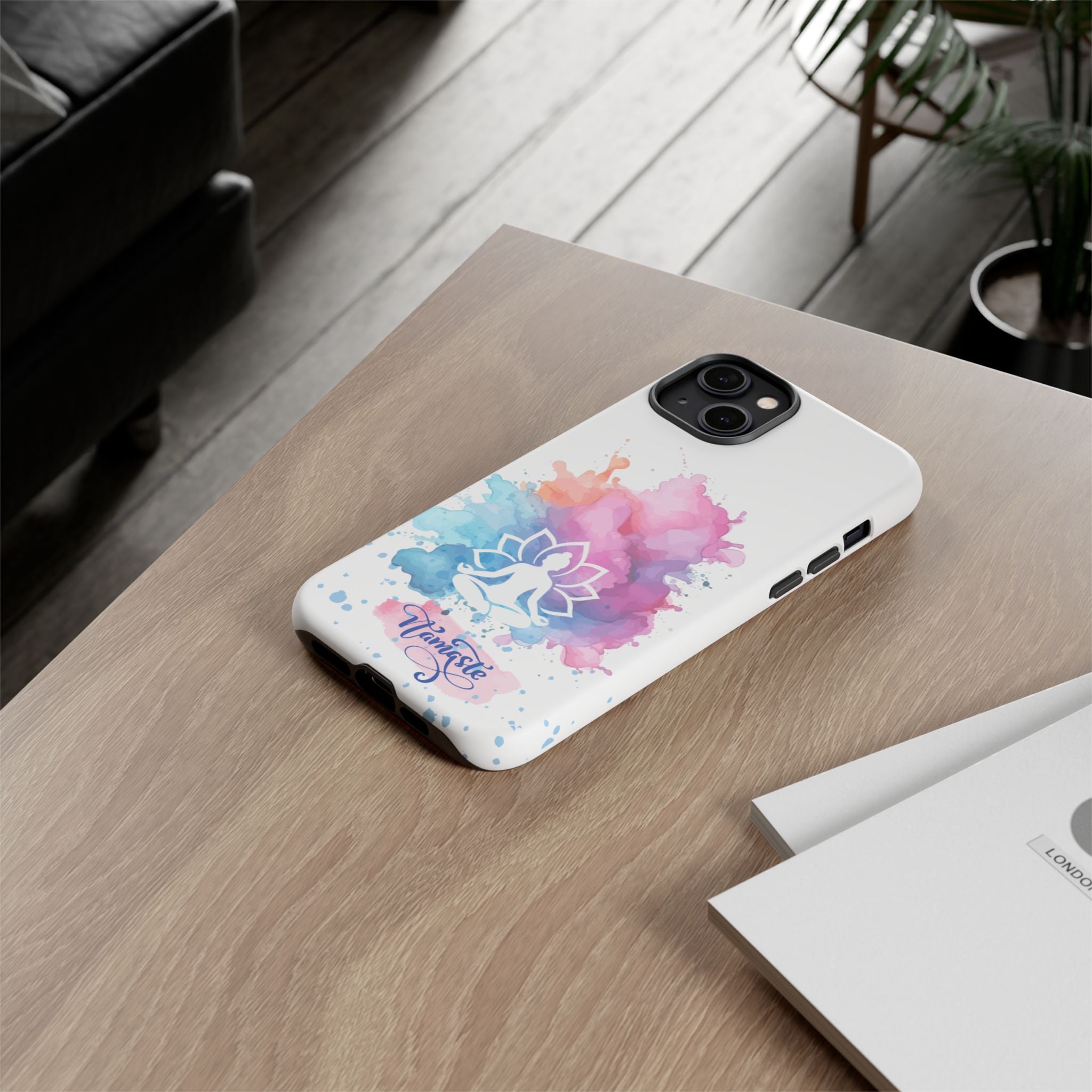 Yoga Namaste Phone Case - Watercolor Lotus Tough Case