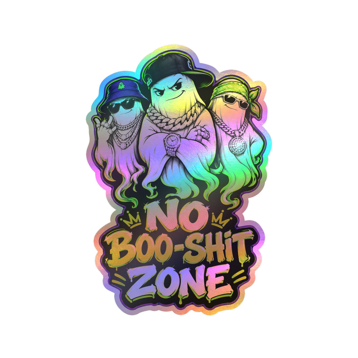 No Boo-Shit Zone Ghost Homiez Halloween Decal Sticker- Keep'n It Real